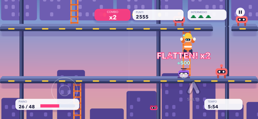 Flatten Frenzy su iPhone, con lo stick virtuale
